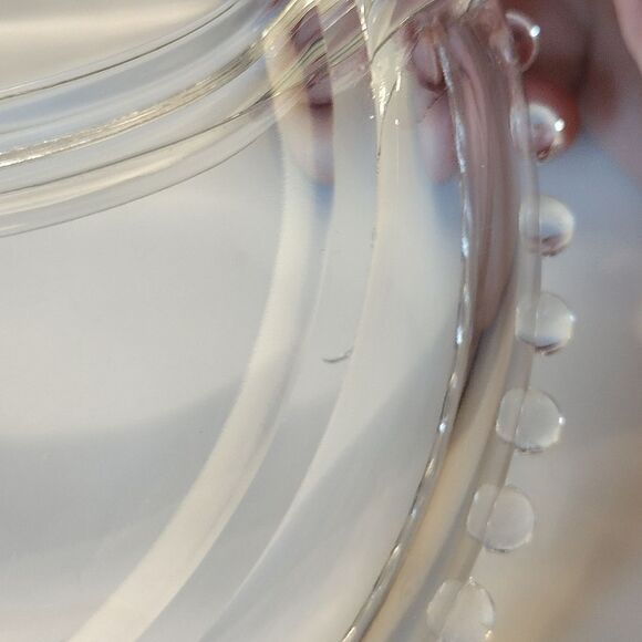 Imperial Glass Candlewick Round Divided Serving Dish, Bubble Rim and Handles - Picture 5 of 9